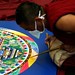 Sand Mandala at the Newark Museum - A final touch!