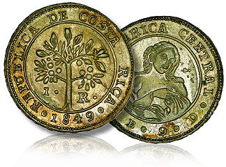 1849 Costa Rica silver coin