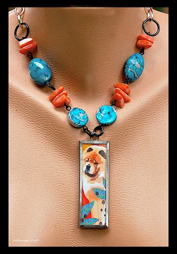 DOG DAYS OF SUMMER ltd edition  Chow pendant/necklace by Sandra Miller by you.