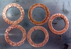 textured copper washers