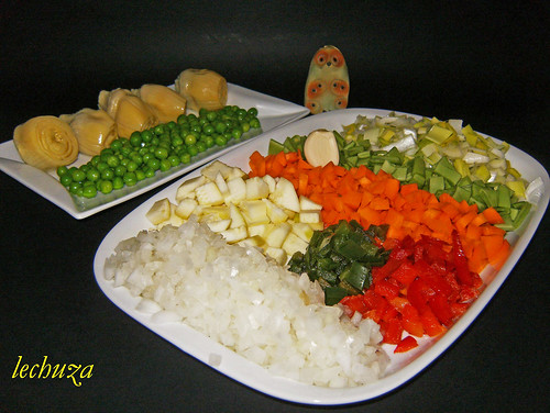 arroz con verduras-ingredientes