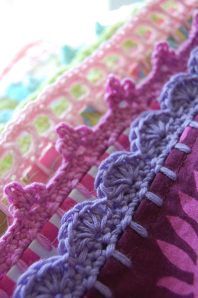 crochet trim on pillowcase...
