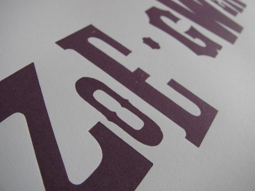 Letterpress Name Plate (detail) by French Press.