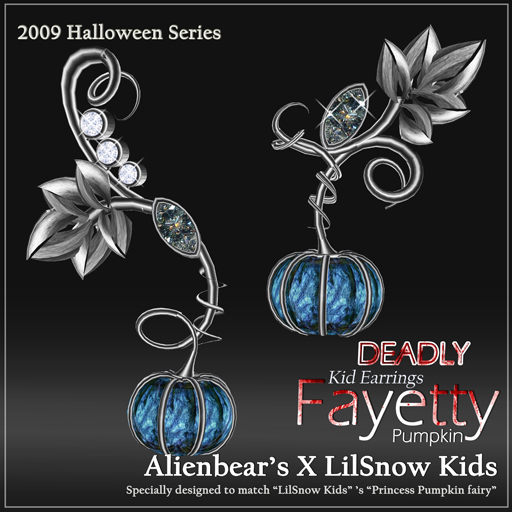 Fayetty Deadly Pumpkin kid earrings