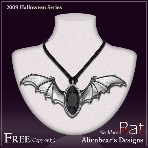 2009 halloween gift bat necklace