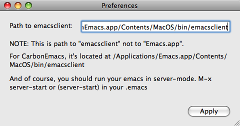 EmacsHandler Preferences