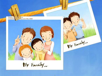 Lovely_illustration_of_Happy_family_photo_wallcoo.com
