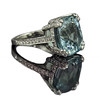 Ladies Platinum Aquamarine amp; Diamond Engagement Ring 2mm
