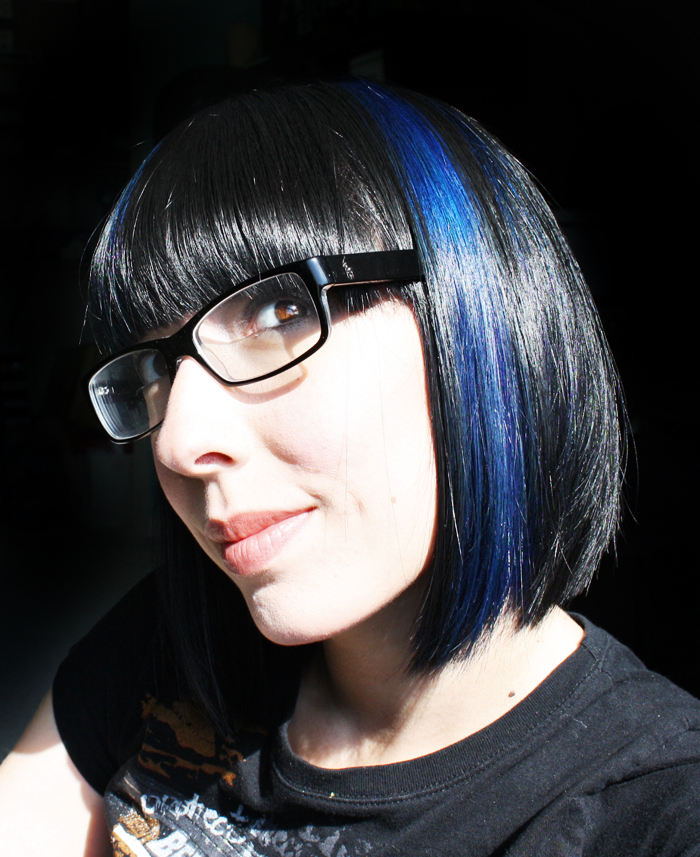 black and electric blue hair. Now I can cross quot;lue hairquot;