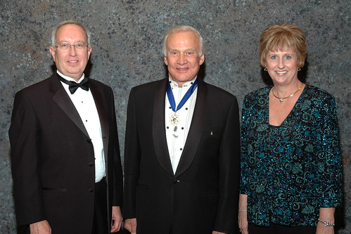 buzz aldrin wife. Dr. Buzz Aldrin (center) poses