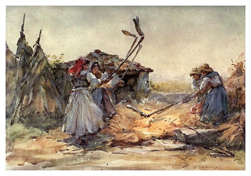 023-La trilla del trigo-Portugal its land and people- Ilustraciones de S. Roope Dockery 1909