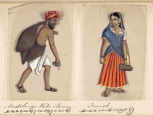 015- Portador de agua Mussilman y su mujer-Seventy two specimens of castes in India 1837