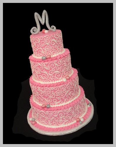 Hot pink wedding cake a photo on Flickriver