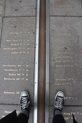 This photo is entitled Prime Meridian and Converse. 