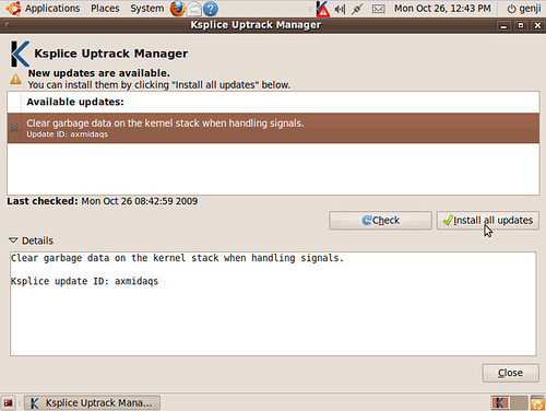 Ksplice Uptrack for Ubuntu