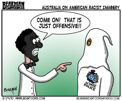 1 9 10 Bearman Cartoon Australia BlackFace KKK
