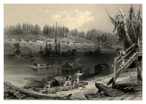 002- Balsas para descender por Les Chats en el alto Canada 1840