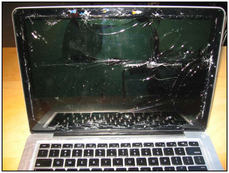 Destroyed MacBook (still boots up)