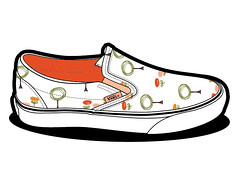 Vans with textile pattern (side view)