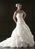 Strapless style wedding dress and embroidery.