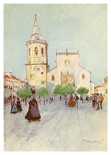 007-Iglesia de San Joao en la Plaza de Thomar-Through Portugal 1907- A.S. Forrest