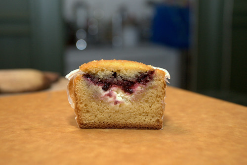 blackberry jam and cream filled cross section