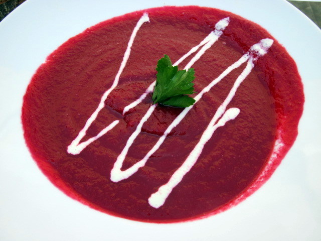 Roast Beet Soup with Wasabi