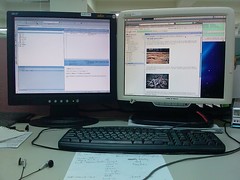 Dual monitor setup at work