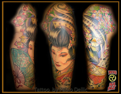 Tatuagem feminina Oriental Gueisha Tattoo by Pablo Dellic