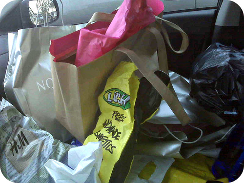 Christmas shopping...keep in mind this was just at 11am. Yikes.
