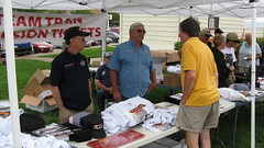 Selling souveniers to raise money for steam locomotive preservation. Franklin Park Illinois. Saturday, August 1st 2009.