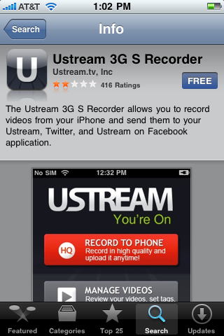 Ustream 3G S Recorder