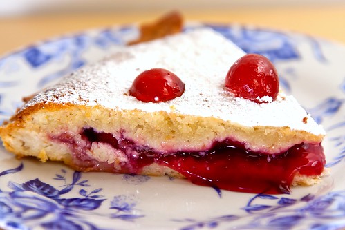 A slice of Bakewell pudding