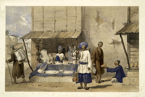 013- Venta de hielo en el mercado de Kabul-Character and costumes of Afghanistan 1843-James Atkinson