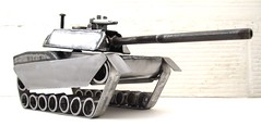 Welded metal art sculpture M1 Abrams tank