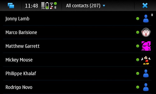 Contacts on the N900