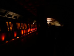 Dark Rosslyn Station - most of the lights are out.