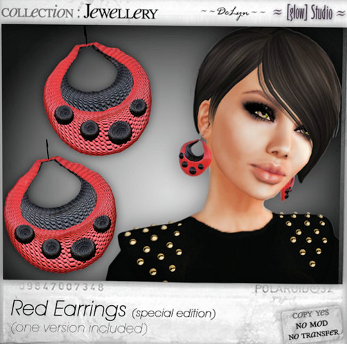50L Weekend Fever Glow red earrings