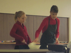 Zippy helping demonstrate at cooking school