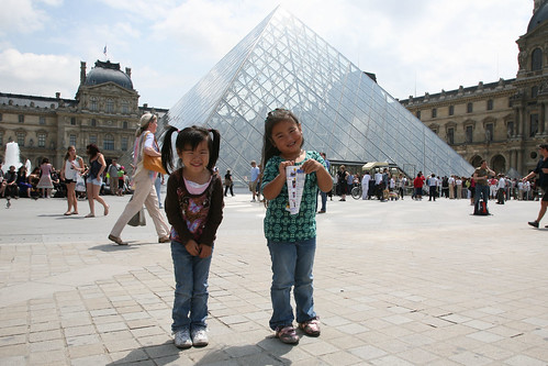 Maddy and Gwen at the Louvre - Paris