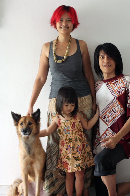 family portrait in batik