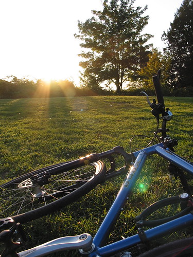 Bike at sunset in October