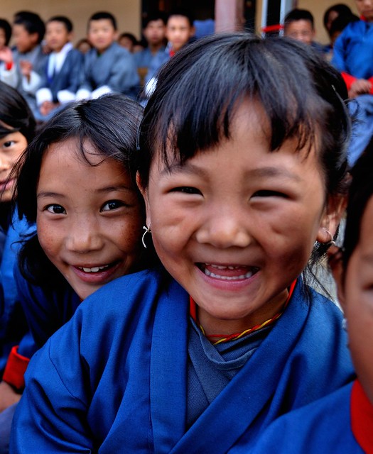 happy faces from bhutan