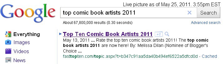 top comic book artists 2011