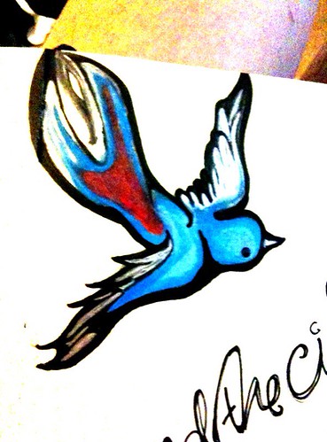 Swallow bluebird tattoo design A swallow seen