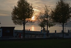 Herbstliche Abendstimmung an der Uferpromenade von Friedrichshafen