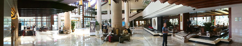Panoramic photo of our hotel lobby