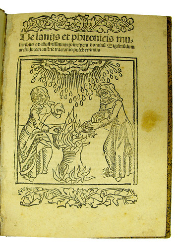 Woodcut illustration in Molitoris, Ulricus: De lamiis et phitonicis mulieribus