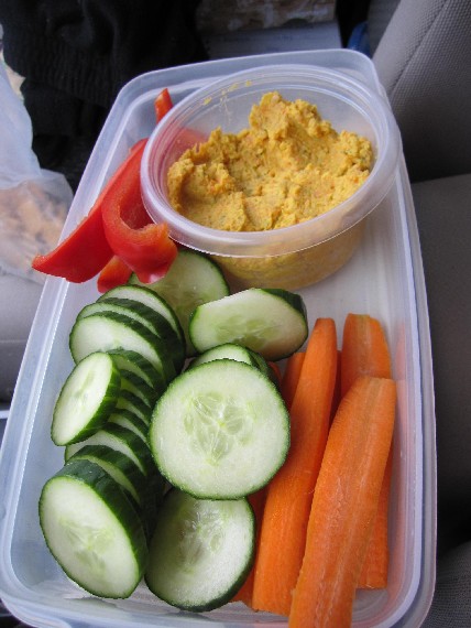 Curried Chick Pea Spread with Veggies