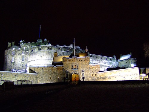 Edinburgh Castle, snowy December evening
